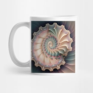 A Fractal Design in A  Seashell Motif Mug